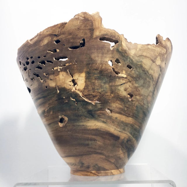 Crafted from a solid persimmon burl, this decorative bowl is highly figured and naturalistic. Created by artist-wood...