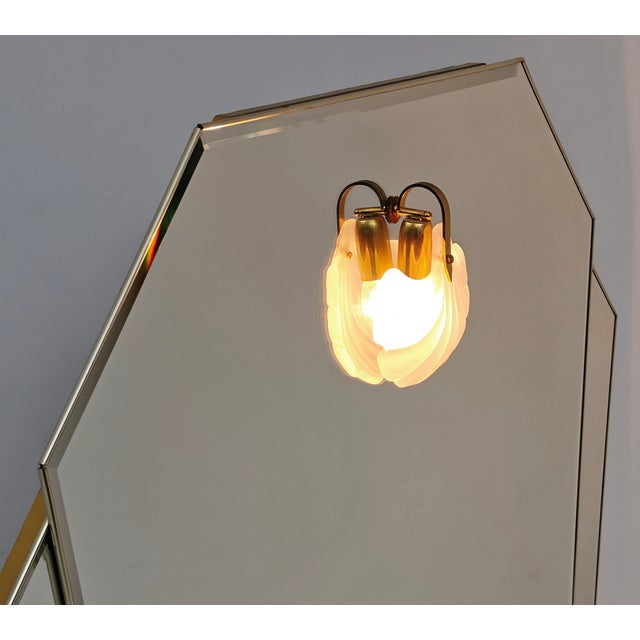 Mid-Century Modern Vintage Italian Wall Mirror with Integrated Light, 1980s For Sale - Image 3 of 13