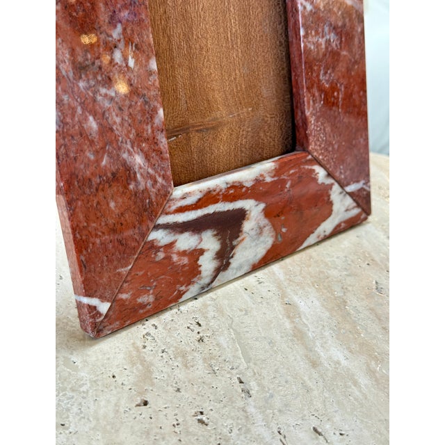 Stone Italian Red Marble Picture Frame, 1970s For Sale - Image 7 of 8