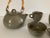 Vintage Forelife ceramic tea set in moss green. Six piece set, bamboo handle.