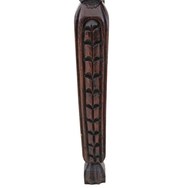 Antique Victorian Carved Oak Writing Table, 1800s For Sale - Image 11 of 15