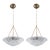 1930s Pair of Art Deco Bowl Chandeliers With Floral Motifs For Sale
