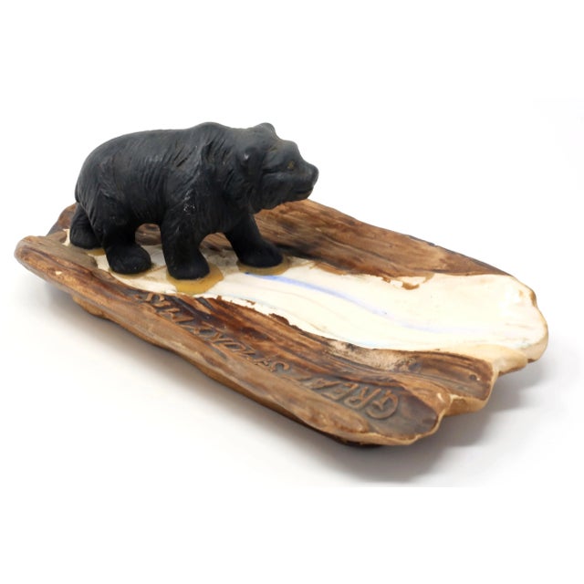 Farmhouse Vintage Great Smoky Mountains Ashtray With Black Bear For Sale - Image 3 of 9
