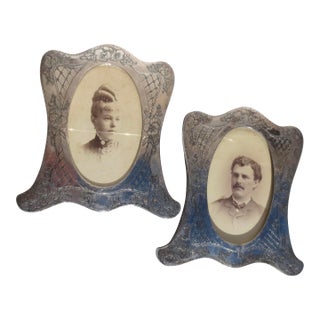 Pair of 2 SilverPlate Victorian Photo Frames- A Pair of 2 For Sale