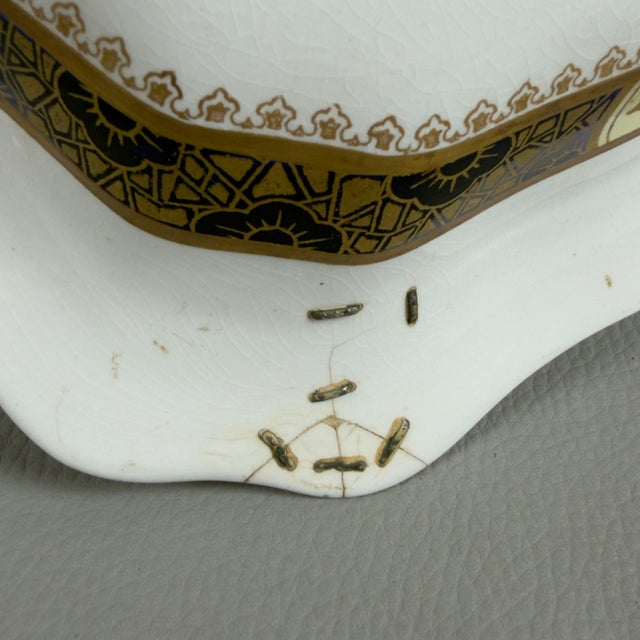 Ceramic Antique English Hand-Decorated Porcelain Tureen from Soho Pottery, 1913 For Sale - Image 7 of 13