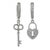 Metal My Heart Is Yours Key & Heart Lock Silver Diamond Earrings, A Pair For Sale - Image 7 of 7