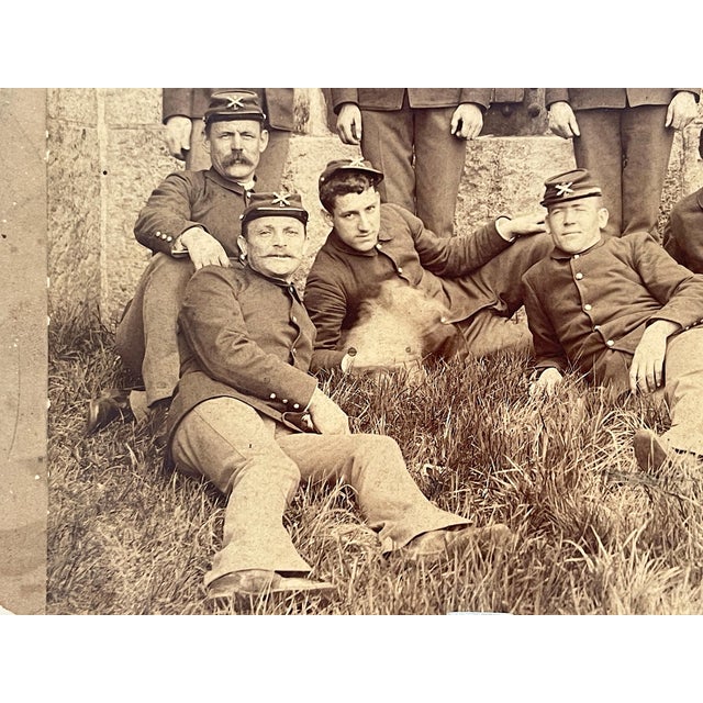 Union Civil War Photo 11 L-2 Officers & Dog Possibly Richmond Prisons In Situ, 1861-1863, Period Board Mounted Photograph...