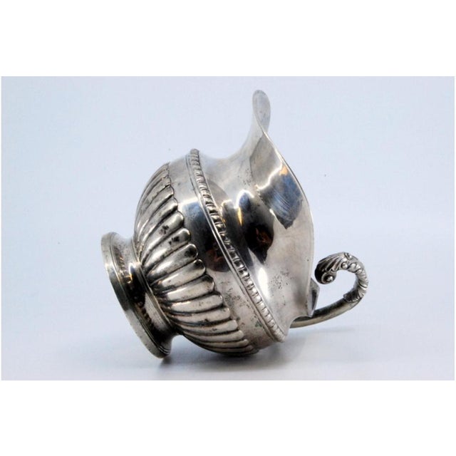 Creamer in Fluted Silver For Sale - Image 5 of 11