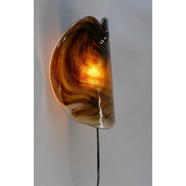 Brown Glass Sconce by Per Lutken for Holmegaard, 1972 For Sale - Image 8 of 12