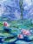 Mid 20th Century Mid 20th Century Erwin Steinhauser in style of Oscar-Claude Monet Pink Water Lilies Under the WIllow on Blue Impressionist Landscape Oil Painting For Sale - Image 5 of 5