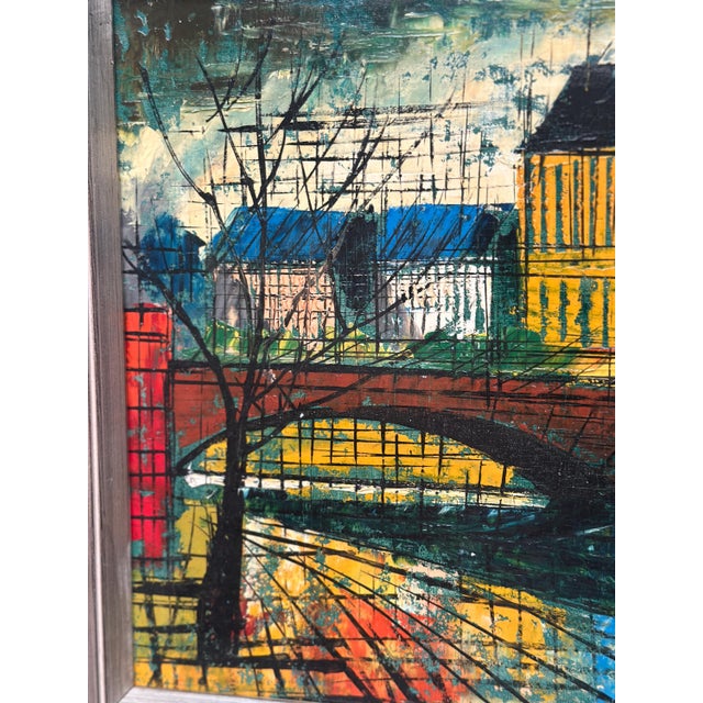 Sigma, City Motif with Bridge, 1960s, Oil on Canvas, Framed For Sale - Image 15 of 18