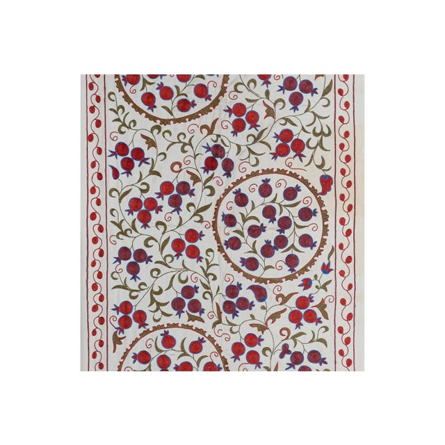 1960s Floral Silk Suzani From Uzbekistan - Uzbek Wall Decor For Sale - Image 5 of 10