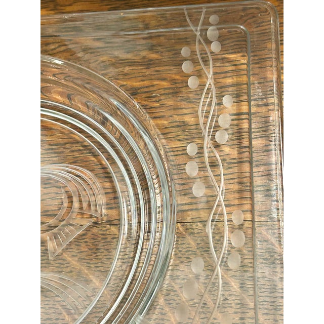 1930s Vintage 1934 Heisey “New Era” Art Deco Etched Glass Plates - Set of 4 For Sale - Image 5 of 9