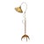 Sculptural Split Reed Cane Rattan Floor Lamp Woven Rope Shade Spherical Metal Feet For Sale