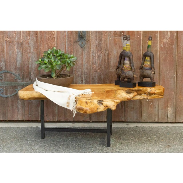 Modern Live Edge Rustic Modern Coffee Table For Sale - Image 3 of 13