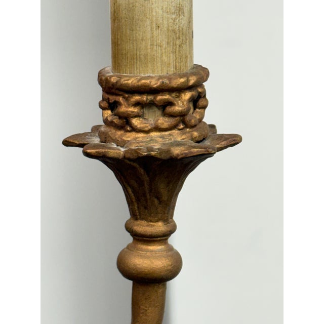 Stone Vintage Neoclassical Alabaster Three-Light Candelabra Table Lamp For Sale - Image 7 of 12