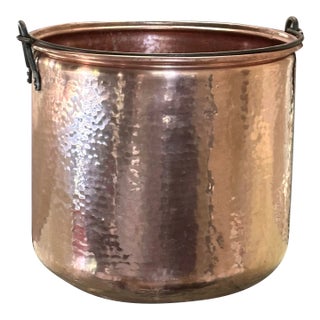Hand Crafted Cauldron Round Vintage Early 20th Century Copper Pot For Sale