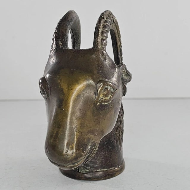 This Vintage Horned Serpent Ram Goat Head Finial Candle Snuffer is a unique Pima story-inspired piece. An excellent...