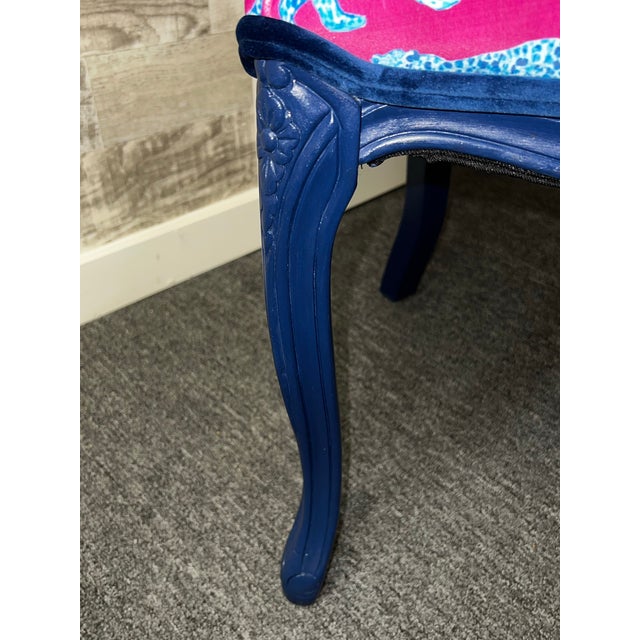 Early 20th Century Whimsical Animal Print - Updated Louis XV-Style Chair For Sale - Image 5 of 7