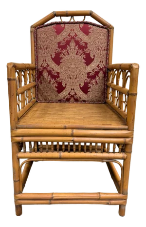 Antique Brighton Pavilion Style Bamboo Lounge Chair Armchair