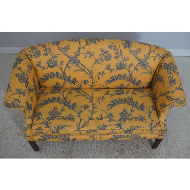 Chippendale Baker Colonial Williamsburg Blue & Yellow Settee Sofa For Sale - Image 3 of 18
