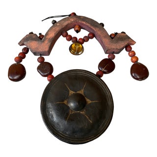Traditional Hand Made Thai Gong With Ornamental Beadwork For Sale
