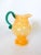 Incredible Orange swirl blown glass urn pitcher with applied green glass handle. Very unique! Likely vintage Czech...