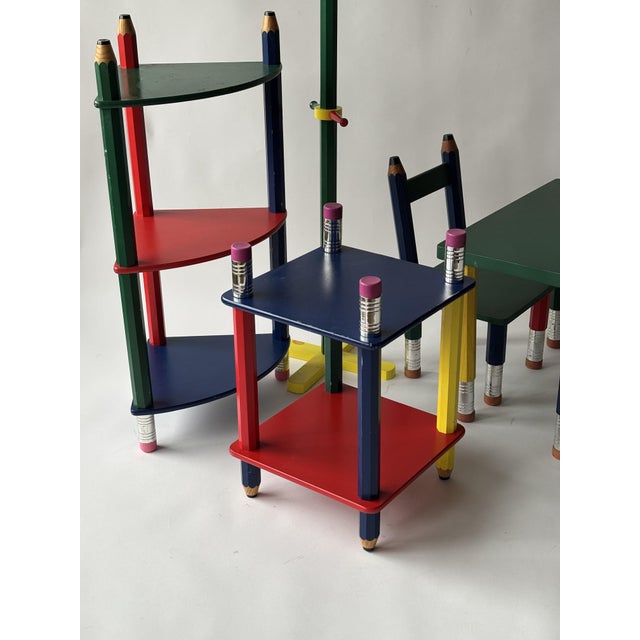 Children's Pencil Furniture Set by Pierre Sala, 1980, Set of 6 For Sale - Image 10 of 15