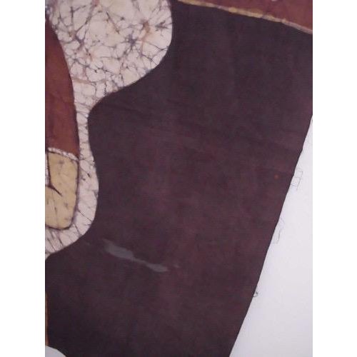 Vintage Indian Fabric Art Wall Hanging Female Portrait India Batik Style Print For Sale - Image 4 of 5
