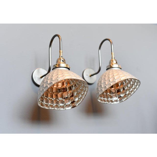 Mercury Glass Wall Lights, 1920s, Set of 2 For Sale - Image 9 of 12