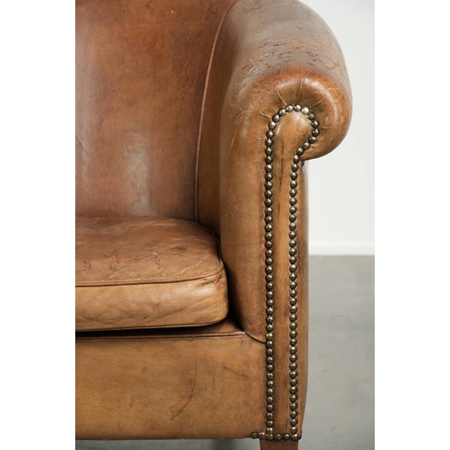 Vintage Sheepskin Club Armchair For Sale - Image 10 of 14
