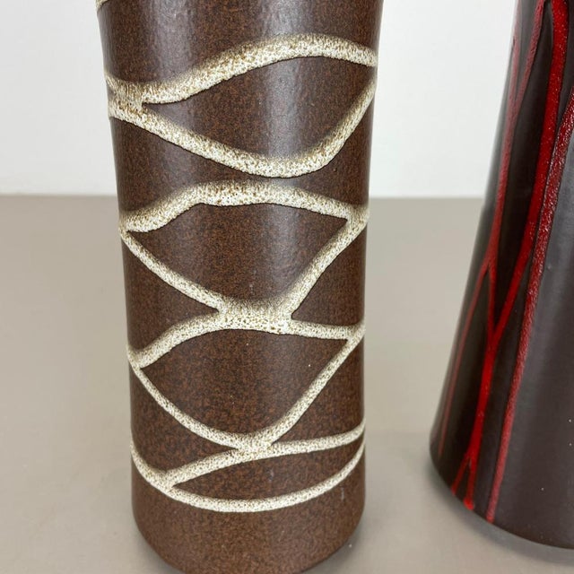 Fat Lava Pottery Vases from Scheurich, Germany, 1970s, Set of 2 For Sale - Image 17 of 18