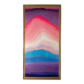 1978 Arthur Secunda Exhibition Poster Pink Purple Turquoise Palm Springs For Sale