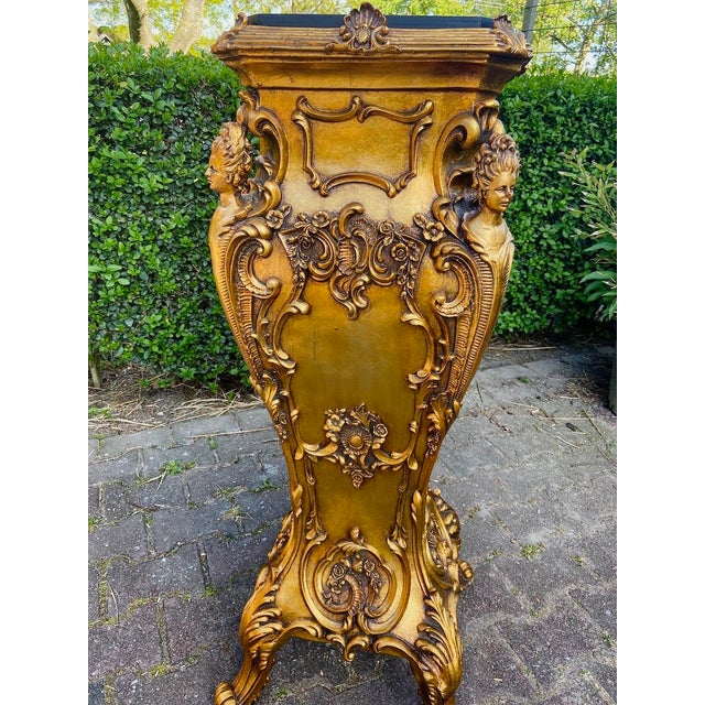 1990s Italian Baroque Gold Resin Pedestal - 1 Pc For Sale - Image 6 of 8