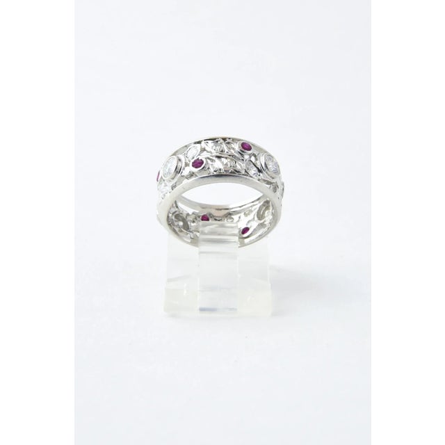 Art Deco Art Deco Ruby and Diamond Platinum Band Ring size 5 For Sale - Image 3 of 7