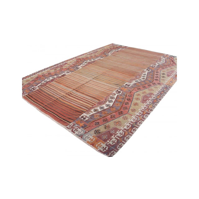1950s Unique Large Vintage Turkish Kilim Rug - 9`4" X 12`10" For Sale - Image 5 of 6