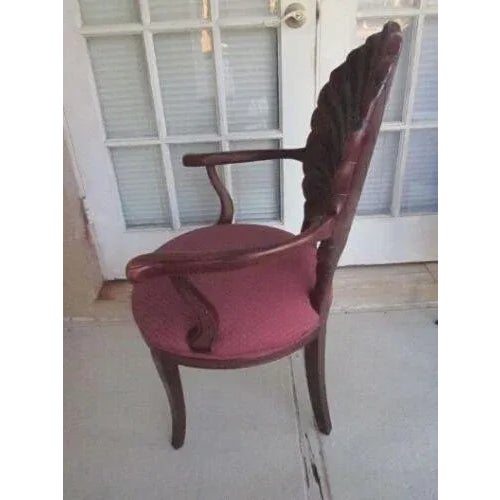 1980s Italian Style Grotto Clamshell Burgundy Armchairs - Set of 2 For Sale - Image 9 of 11