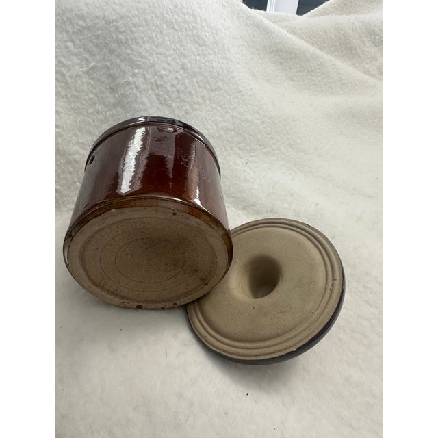 American Vintage Brown, Glazed Stoneware Croc For Sale - Image 3 of 5