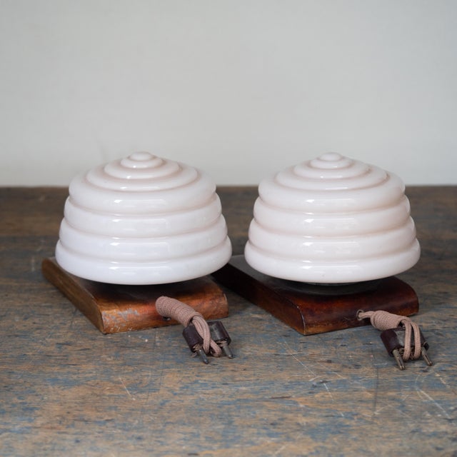 1940s Art Deco Murano Glass Table Lamps, Set of 2 For Sale - Image 5 of 10