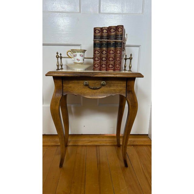 Vintage Diminutive Side Table With Brass Gallery For Sale - Image 11 of 11