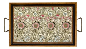William Morris Corncockle Decorative Tray With Brass Handles