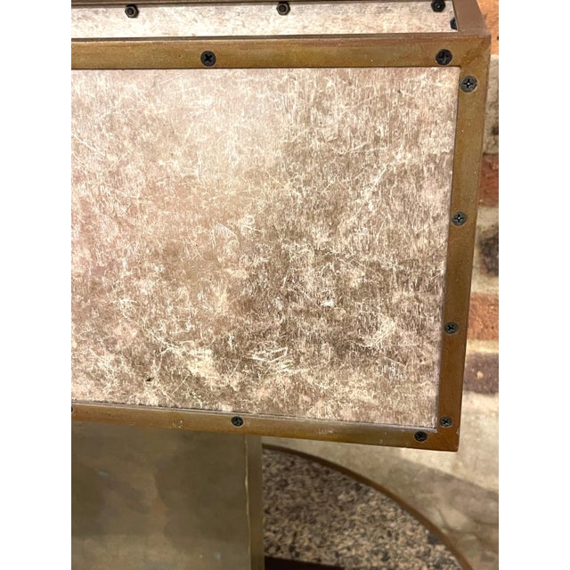 Bronze Artisan Bronze, Copper, Iron and Mica Modern Column Lamp For Sale - Image 8 of 11