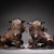 Late 19th Century Pair of Antique Gilt Bronze Guardian Lion Figurines, 7400g Total, High Relief For Sale - Image 5 of 10