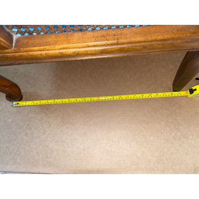 Mid 20th Century Regency Style Kimball Side Chair Cane and Velvet For Sale - Image 9 of 12