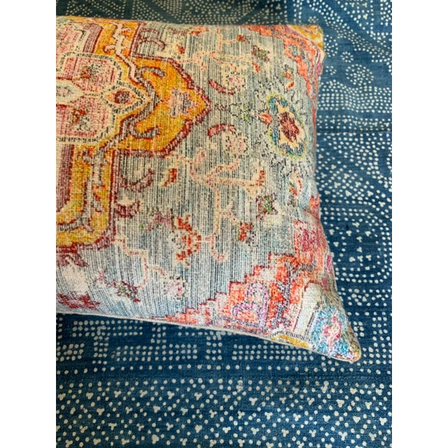 Boho Chic Antiqued Persian Rug Colorful Woven Cotton Lumbar Pillow New For Sale In Los Angeles - Image 6 of 11