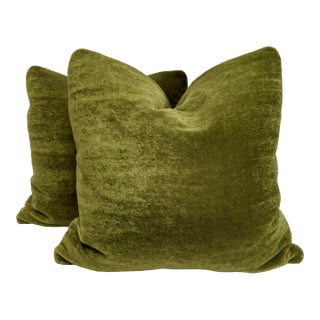 Donghia "Versa Mohair" in Artichoke 22" Pillows-a Pair For Sale