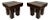 Mid-Century Modern Pair of Massive Wood Stools. Italy, 1960s For Sale