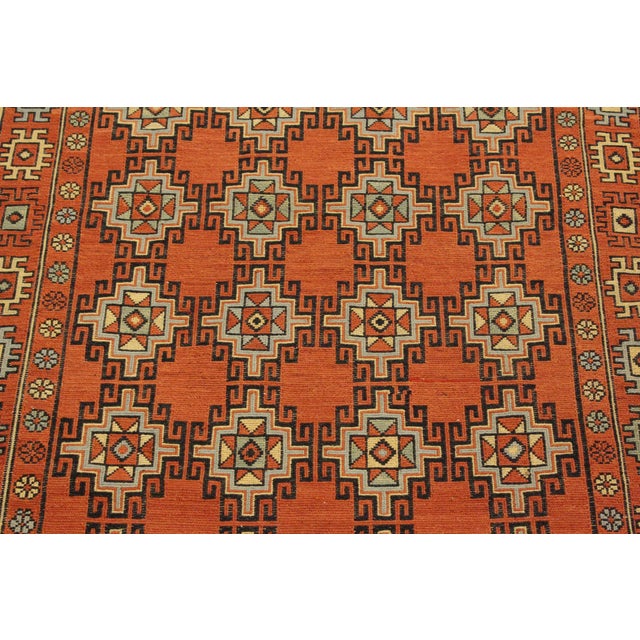 1970s Rustic Soumak Orange/Beige Wool Rug - 3'1'' X 5'0'' For Sale - Image 5 of 10