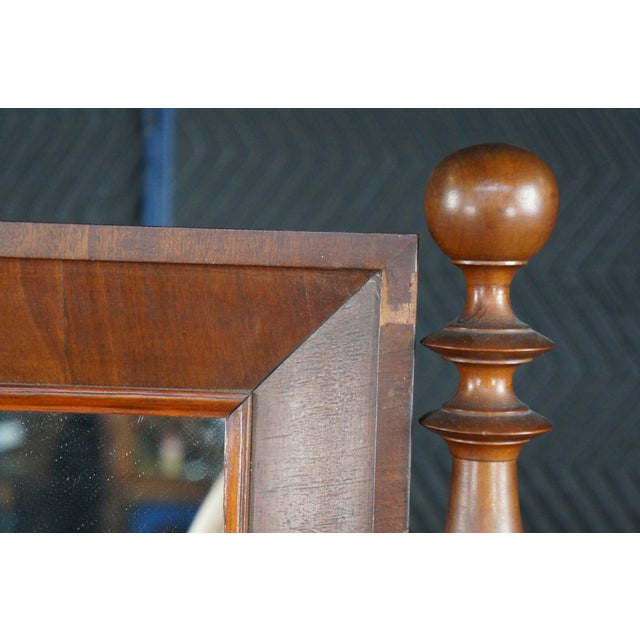 Antique Victorian Plum Pudding Mahogany Washstand Vanity W Mirror 62" For Sale - Image 4 of 18