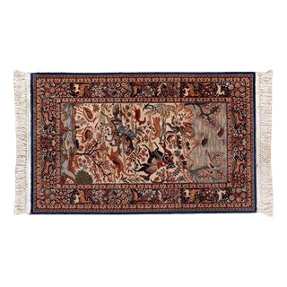 Small Rug with Hunting Motif For Sale